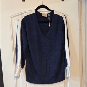 Elie Tahari Navy Knit Sweater